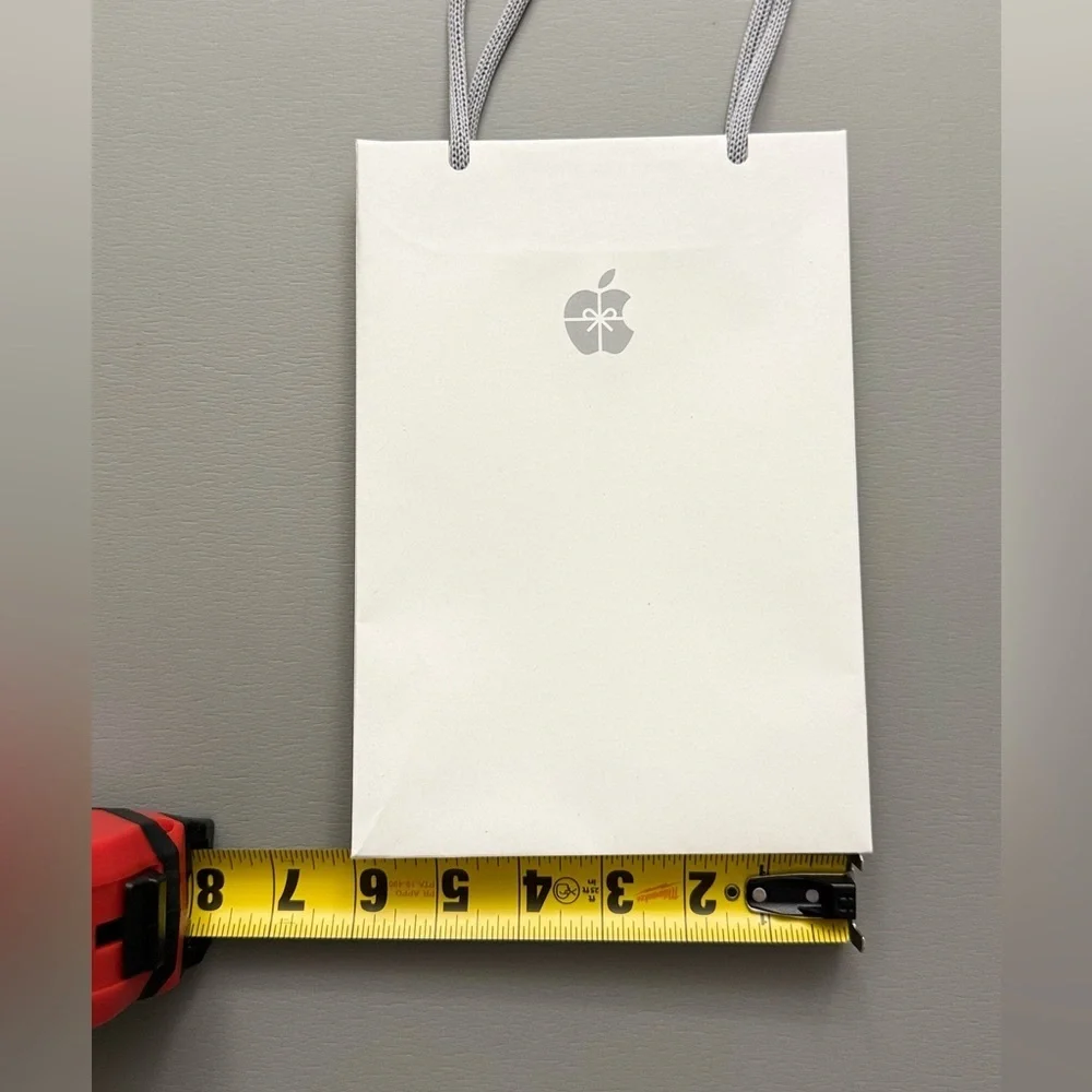 Apple Silver Logo White Bag